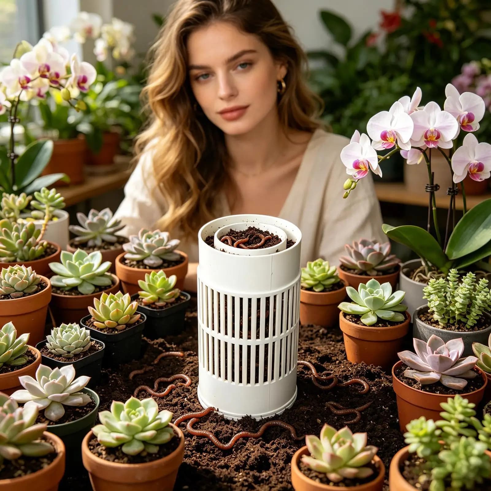 Composter per vermi da esterno, contenitore per la compostaggio dei rifiuti, compostiera interrata per giardino, cucina, casa, suolo.