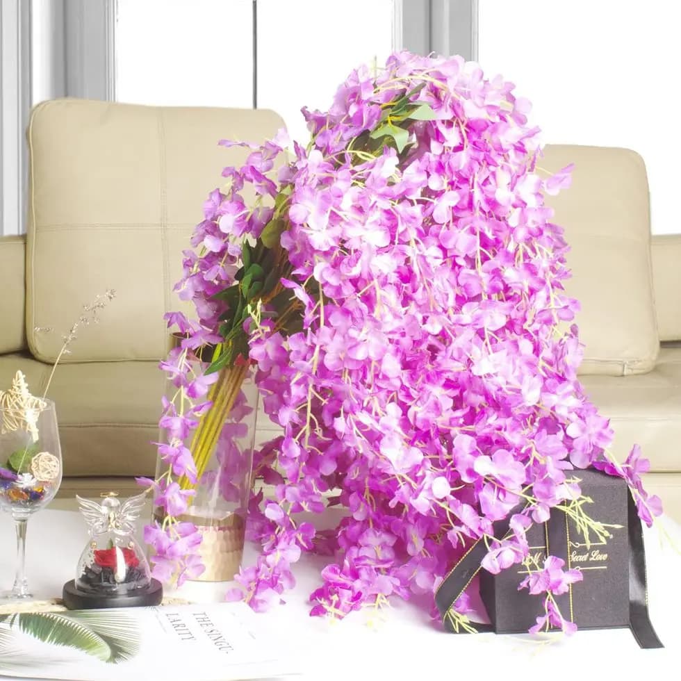 Artificial flowers in rattan Home Festival Wedding celebration Hotel Party Outdoor garden wall garland Gift pack DIY accessory Decorative
