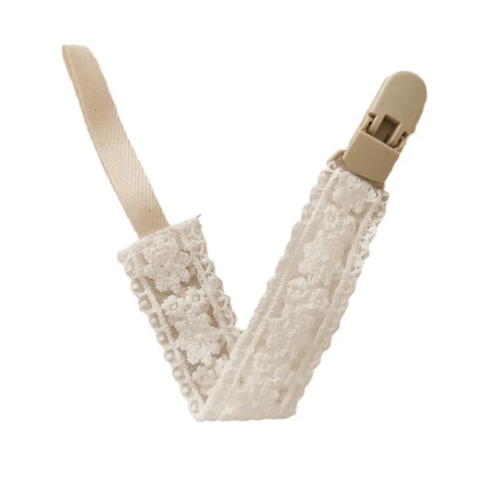 Catenella Portaciuccio in Pizzo Floreale Regolabile per Neonati e Bambini, Clip per Ciuccio e Giocattoli Massaggiagengive
