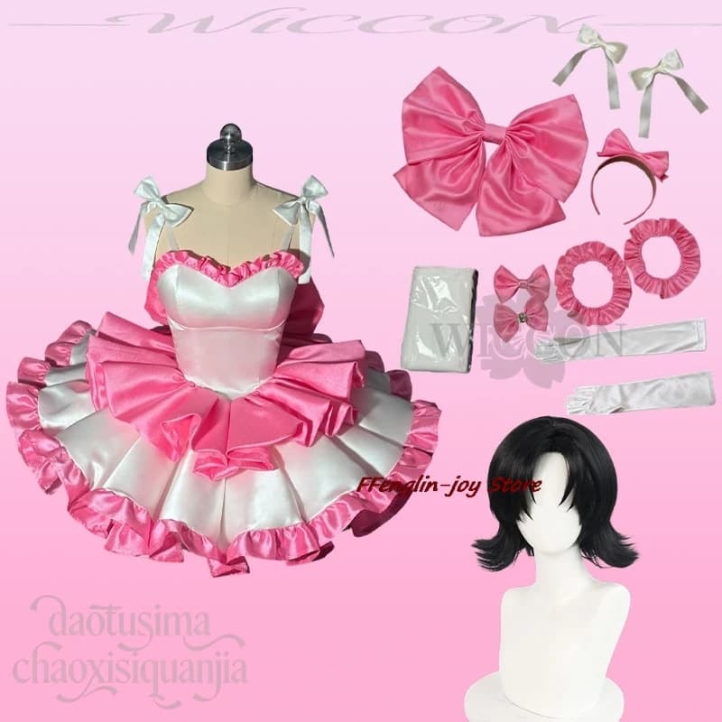 Disfraz Mascaras Idol CHAM! Mimaa Cosplay Anime Blue High quality costume Pink Kawaii Torta Big bow Sweet Lolita Christmas