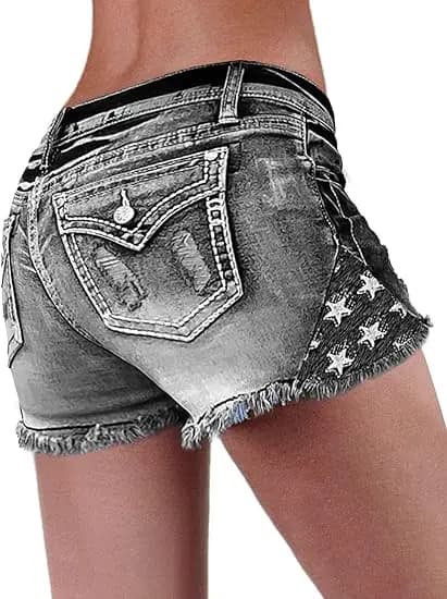 【HME】Jeans | Unleash your edgy side with these high-waisted denim pants — featuring distressed wash, frayed hems, and metallic rivet pockets for a bold, street-ready look that flatters every curve.