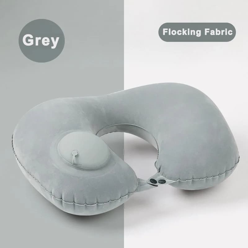 Cuscino da viaggio gonfiabile a forma di U da campeggio all'aperto Cuscino gonfiabile per il collo ad anello gonfiabile per aereo da viaggio pieghevole portatile
