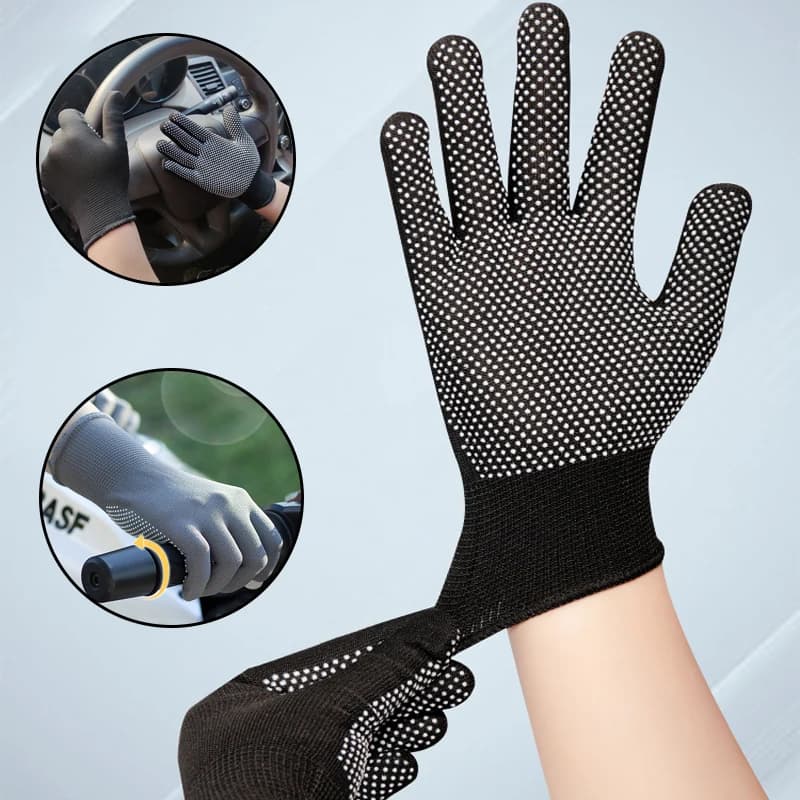 Guanti antiscivolo per auto, moto, bicicletta, colla, perline, traspiranti, sottili, leggeri, per sport all'aria aperta, equitazione, attrezzature per moto