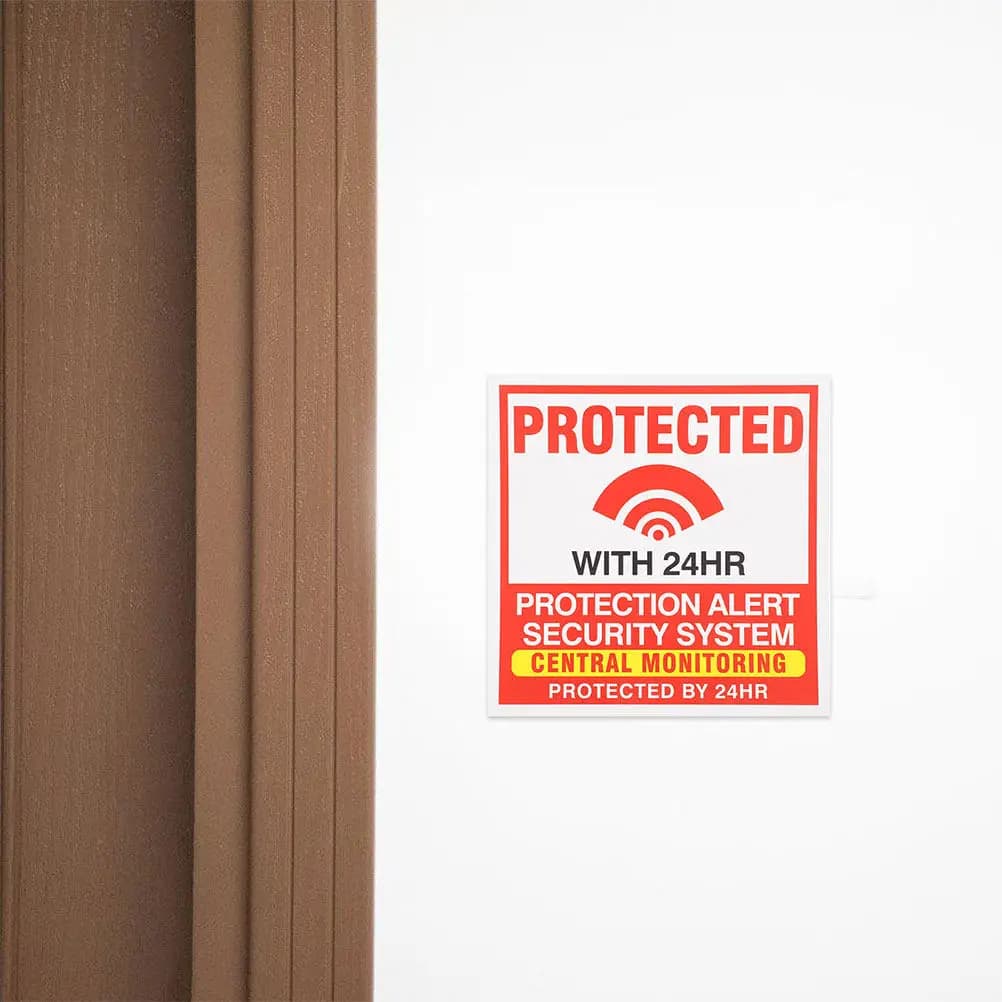 50 Sheets Security Alarm Window Stickers Self-Adhesive Warning Decals for Doors Windows Home Business Security