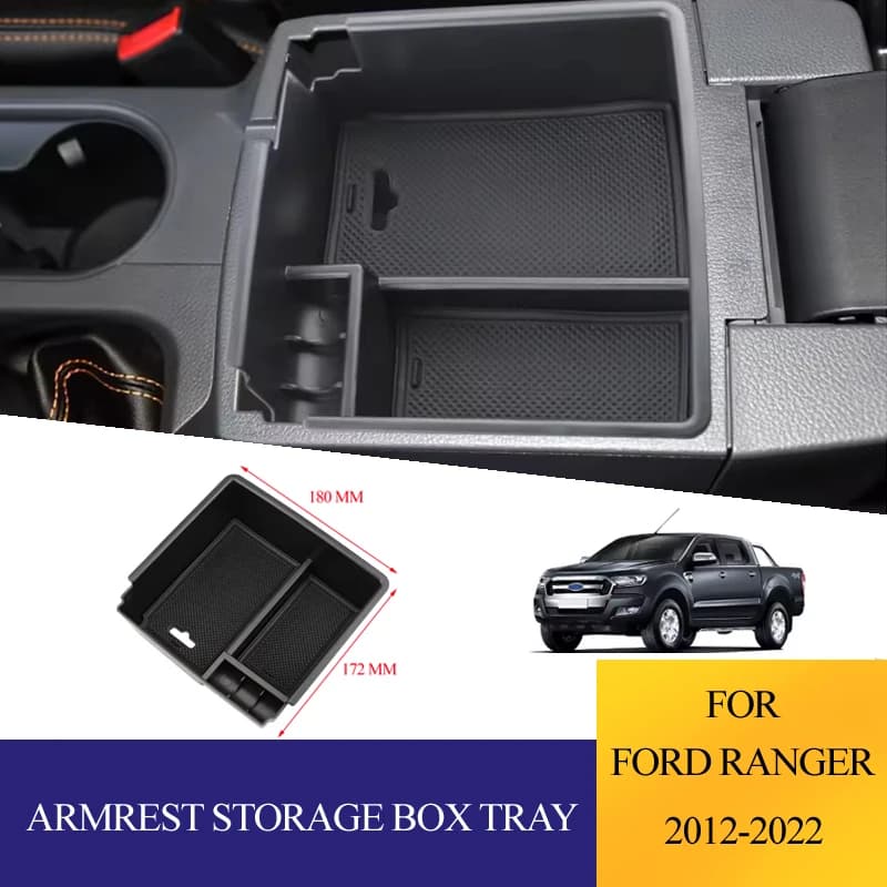 Organizer per bracciolo auto, vassoio portaoggetti per Ford Ranger 2012-2022, contenitore per interni auto, accessori per l'organizzazione e lo styling