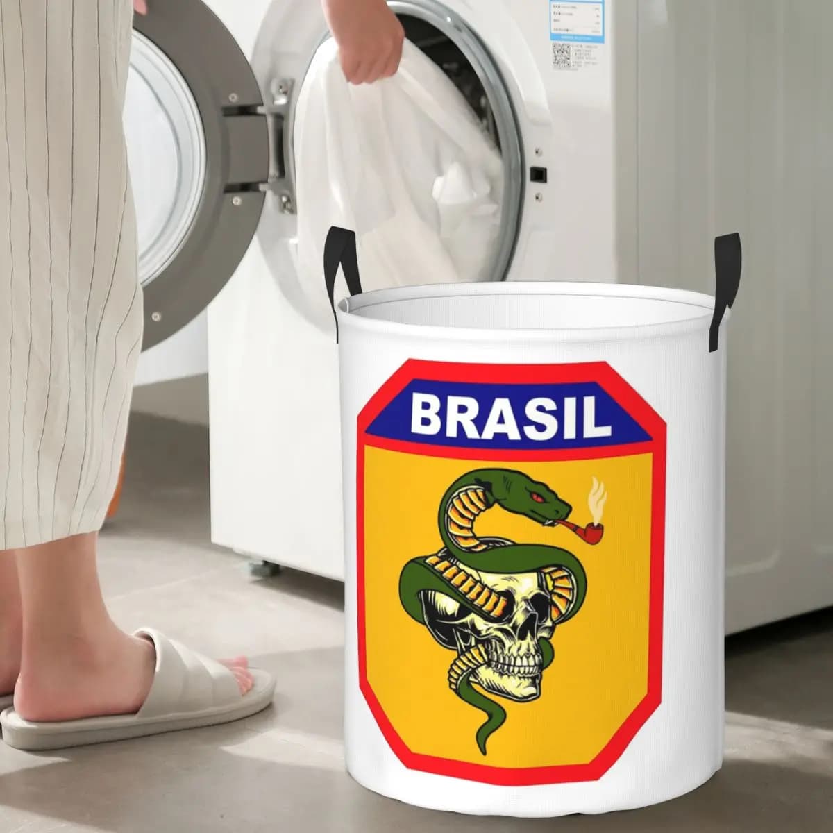 The Smoking Snake Brazilian Expeditionary Force Pacht Cesti per biancheria, cesti portaoggetti per vestiti sporchi, giocattoli, borsa organizer per la casa