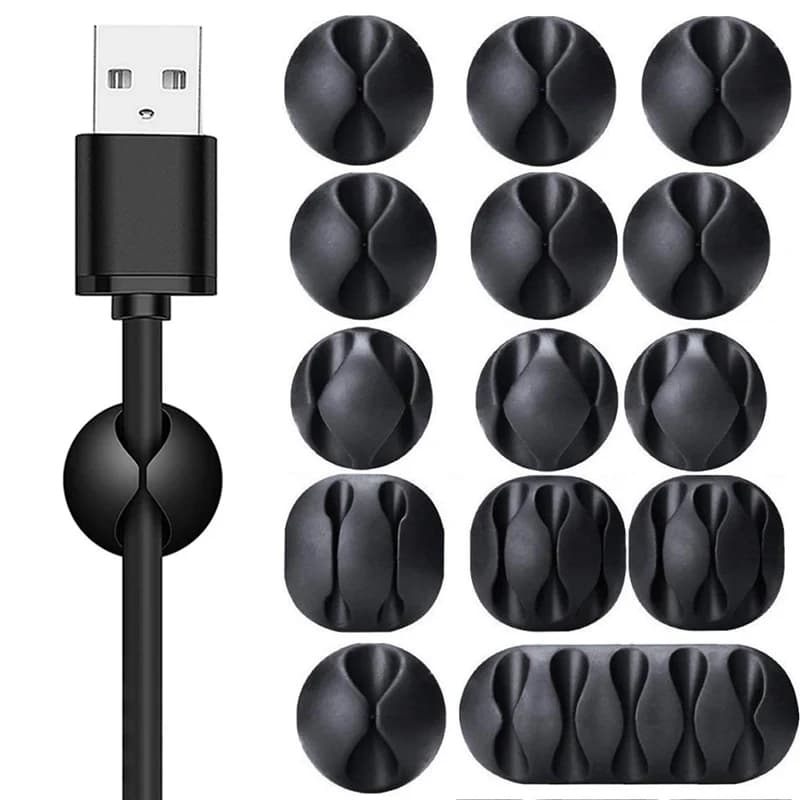 1/3PCS Organizzatore di cavi USB per auto Staffa per cavi autoadesiva Morsetto per cavi Fissatore per fascette per cavi in silicone Accessori per clip di archiviazione per ufficio