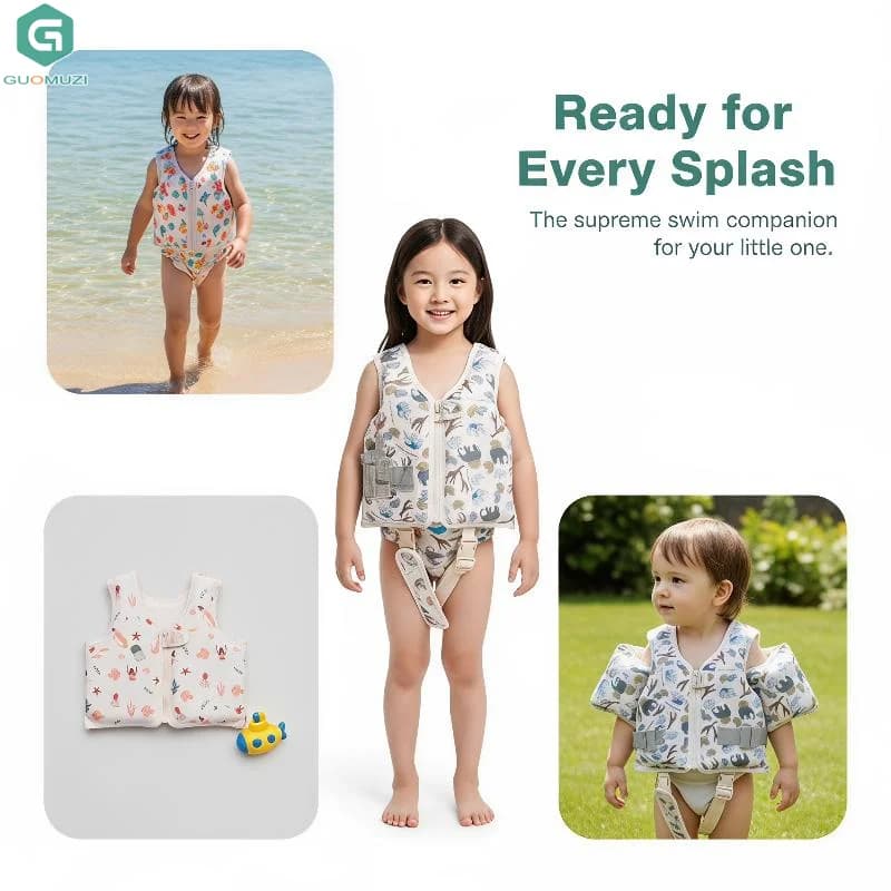 1PC Kid Not Falling Off Buoyancy Vest Adjustable Anti Rollover Baby Foam Float Swimming Life Jackets Vest Stable Inflation-Free