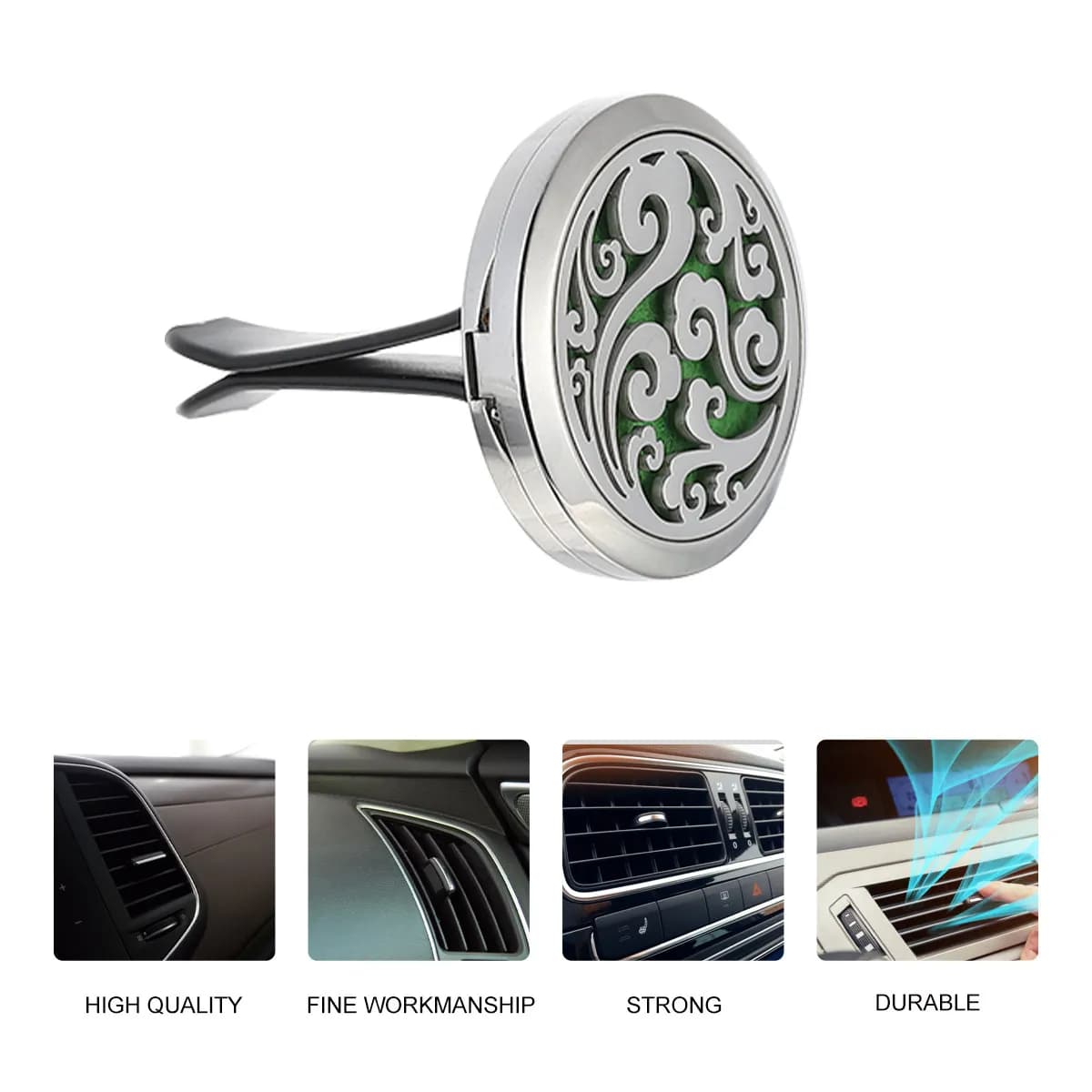 Diffusore di Profumo per Auto con Clip, Design Cavo a Motivo Floreale, Deodorante Rilassante per Bocchette d'Aria, Decorazione