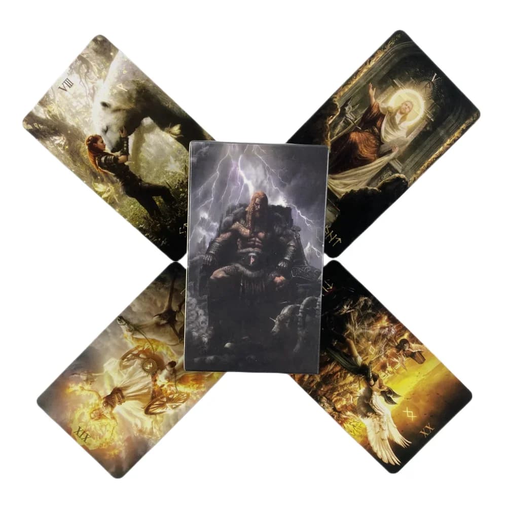 Carte dei Tarocchi Runiche: Mazzo da 80 Carte, Edizione Oracolo in Inglese, Visions Divination Edition, Giochi da Tavolo