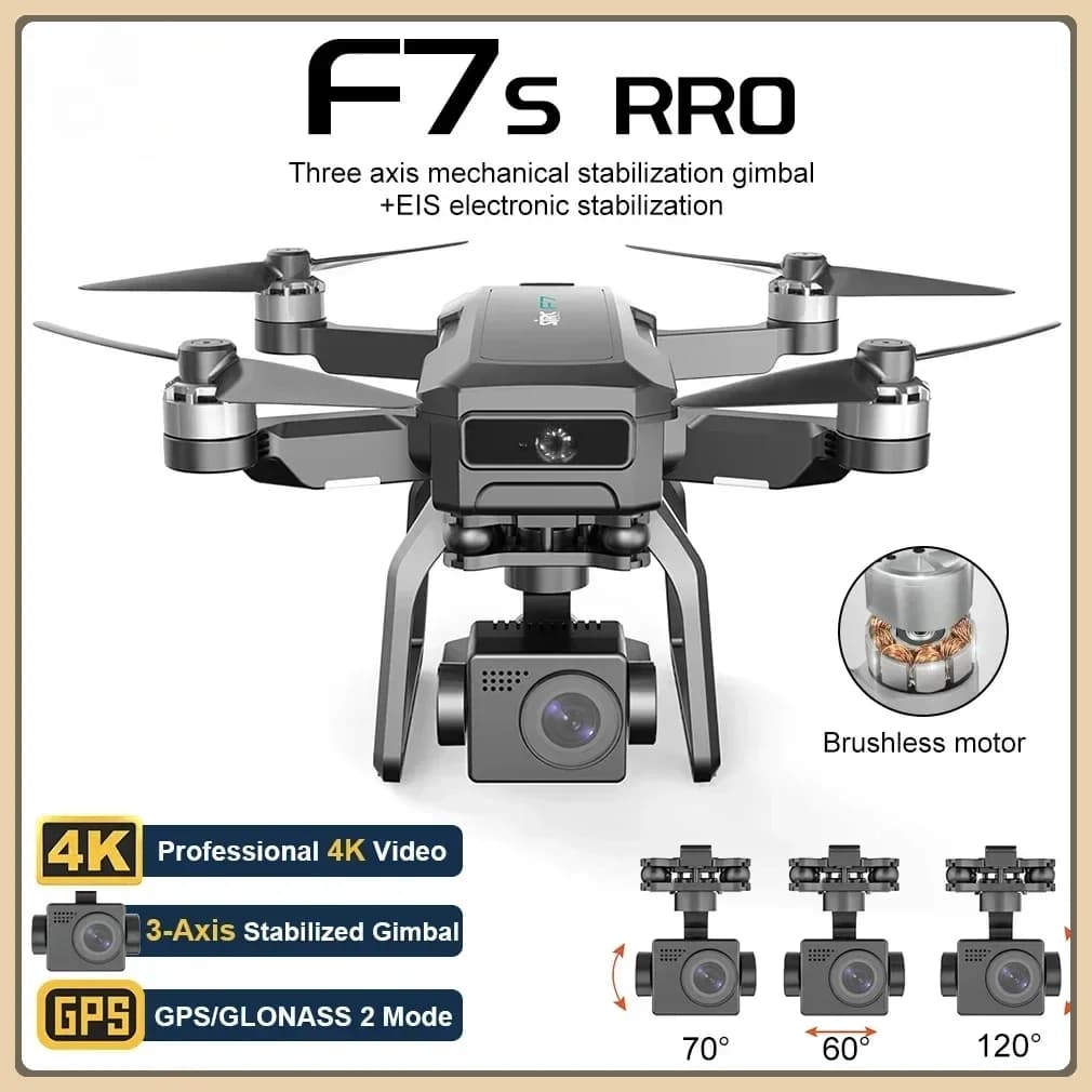 SJRC F7S Pro GPS Drone 4K HD Camera Droni 5G EIS Stabilizzazione elettronica Gimbal Elicottero Ripetitore 3KM Immagine Dron Giocattolo
