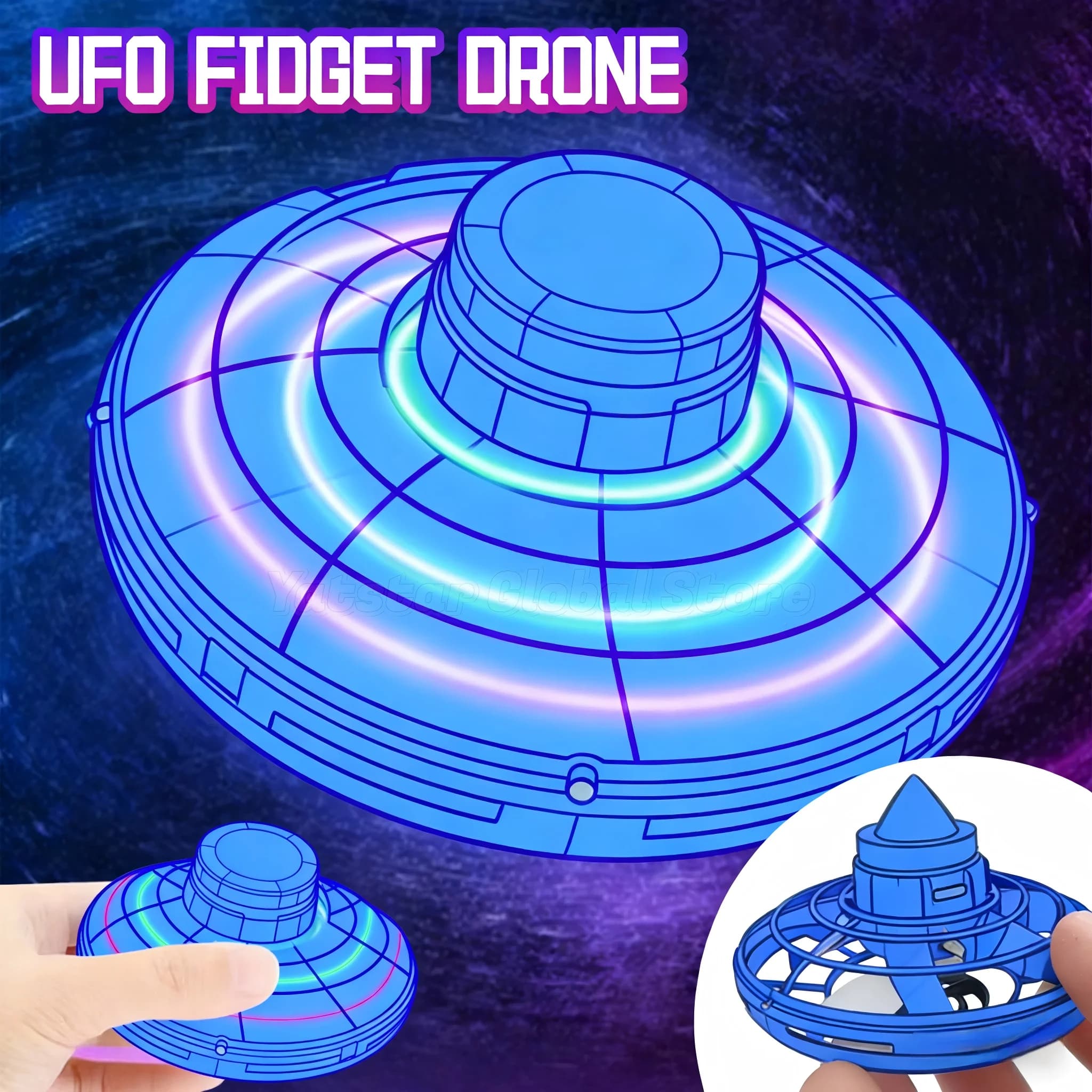 Giocattoli Volanti: Palla Magica, Spinner Volante, Mini UFO, Drone da Dito, Giocattoli Antistress con Giroscopio a Induzione