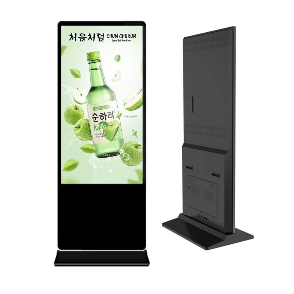 Scheda menu con display pubblicitario LCD totem digitale per schermo commerciale interattivo per interni da 55 pollici di vendita caldo per ristorante