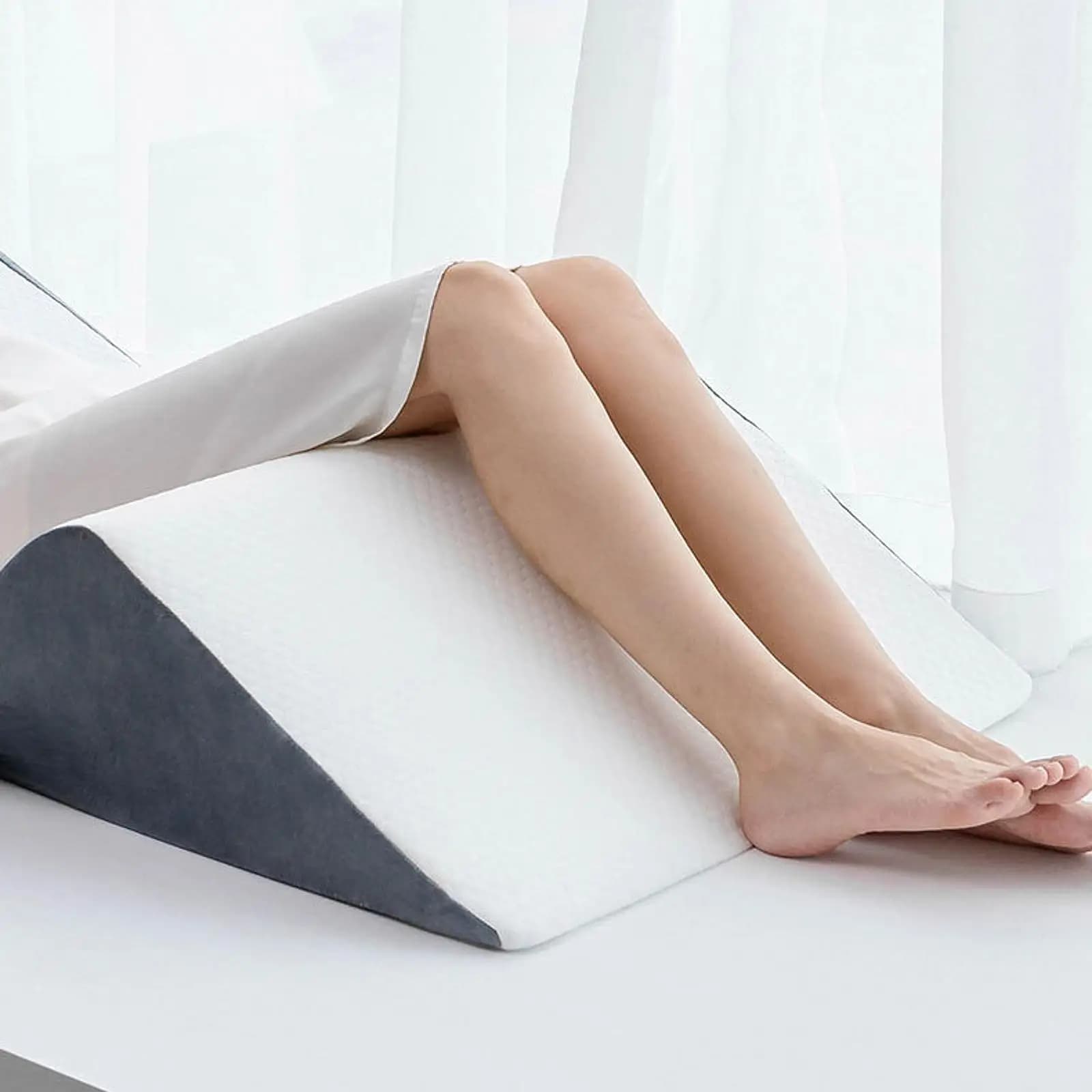 Cuscino per sollevamento gambe Memory Foam Comfort Traspirante per ginocchio/hancello/anziani Copertura rimovibile Supporto per gambe per lettino reclinabile