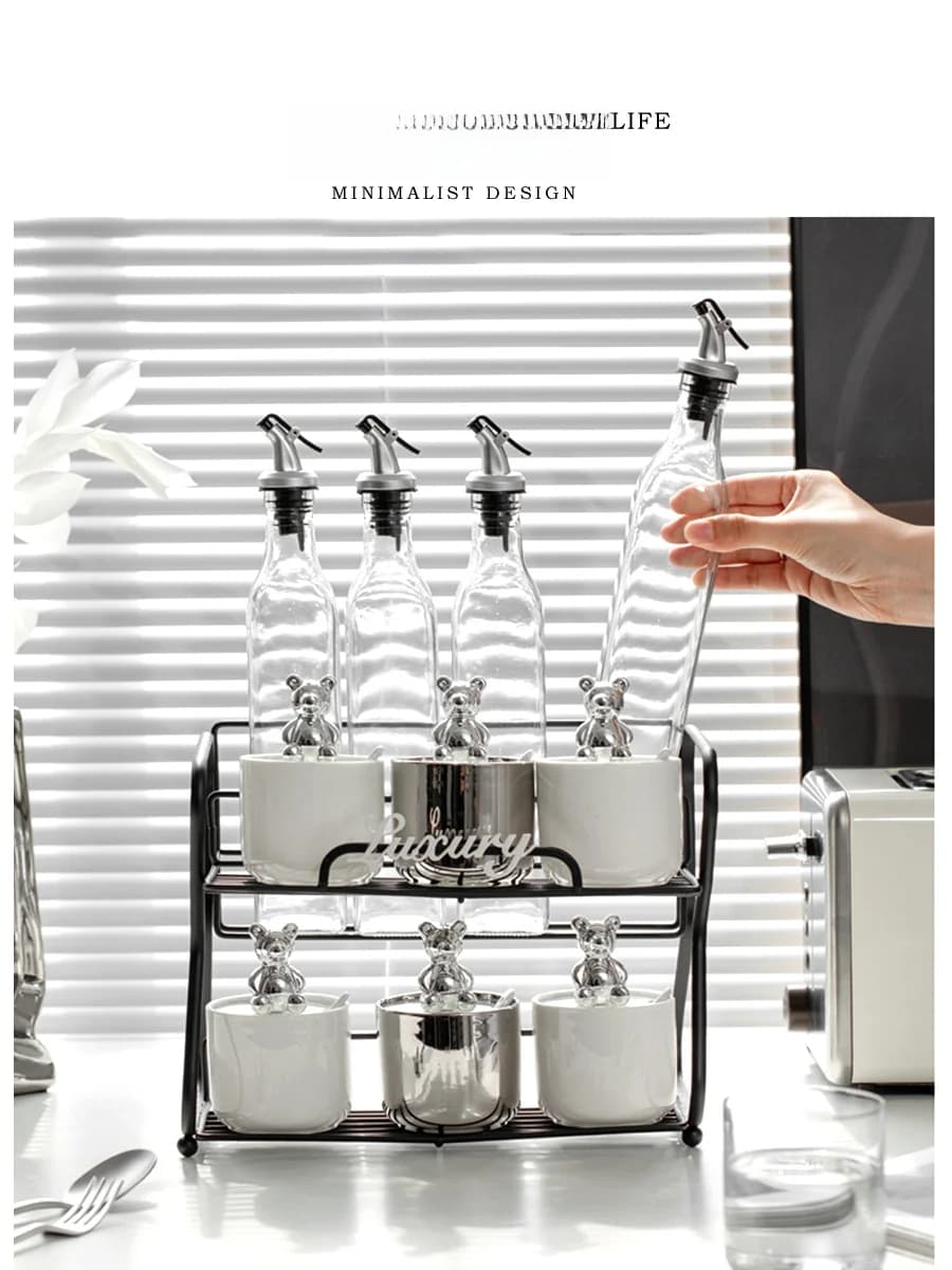 Set di Barattoli per Spezie di Lusso Tlife, Contenitori Antipolvere per Sale e Condimenti, Scatole per Conservazione in Cucina