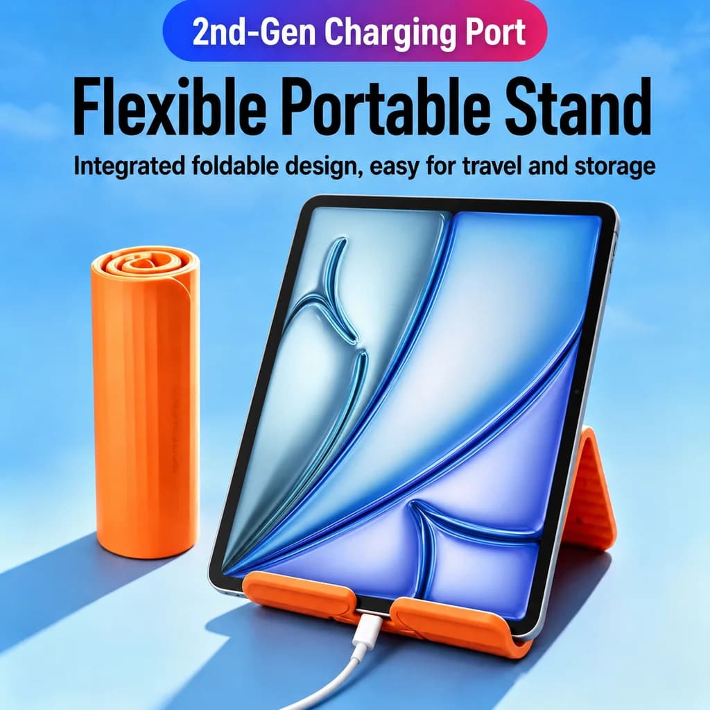 Supporto per telefono in silicone flessibile e pieghevole, portatile, regolabile, multi-angolo, da scrivania, per iPhone, iPad, laptop, tablet, casa e ufficio