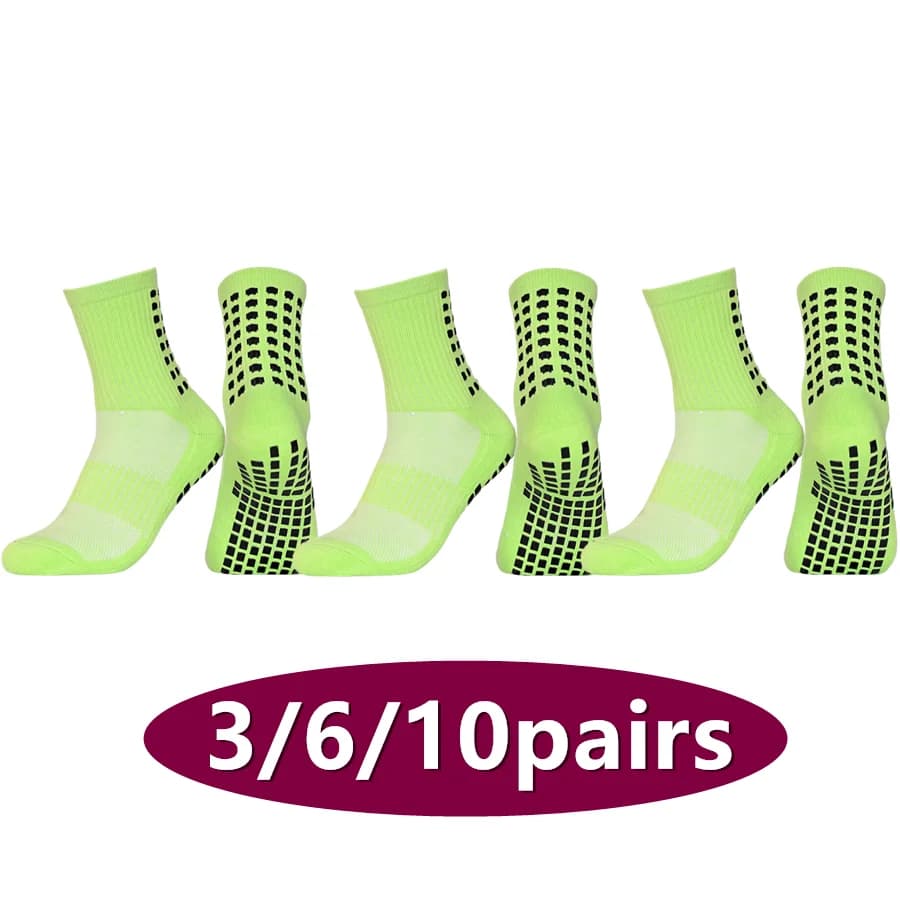 3/6/10pairs mens womens anti slip grip basketball rugby non slip grip socks towel bottom breathable shockproof sports