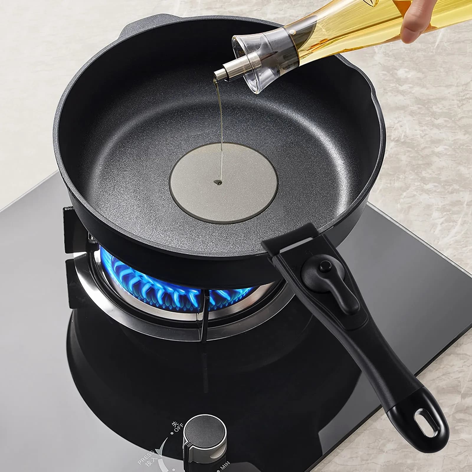 1 Pezzo Manico per Padella in Silicone Resistente al Calore, Ricambio Auto-bloccante Rimovibile, Utensile da Cucina Anti-scottatura