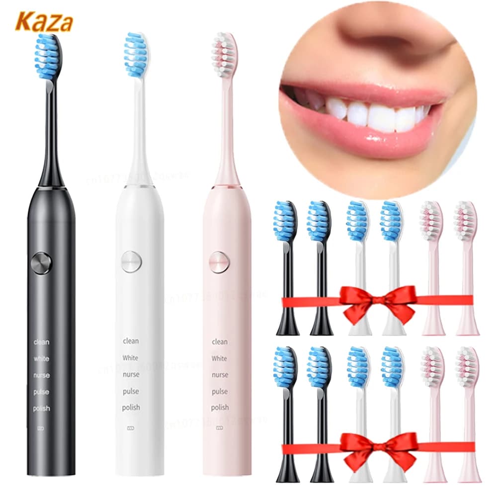Sonic electric toothbrush for adults Rechargeable sonic brush via USB with 8 heads Electronic brushes with intelligent timer