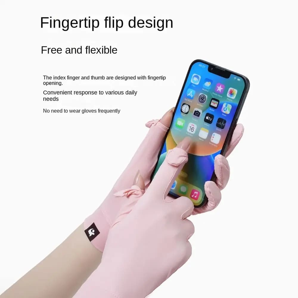 Guanti flessibili per protezione solare anti-ultravioletti Guanti touch screen antiscivolo in seta di ghiaccio Guanti da equitazione per donna uomo