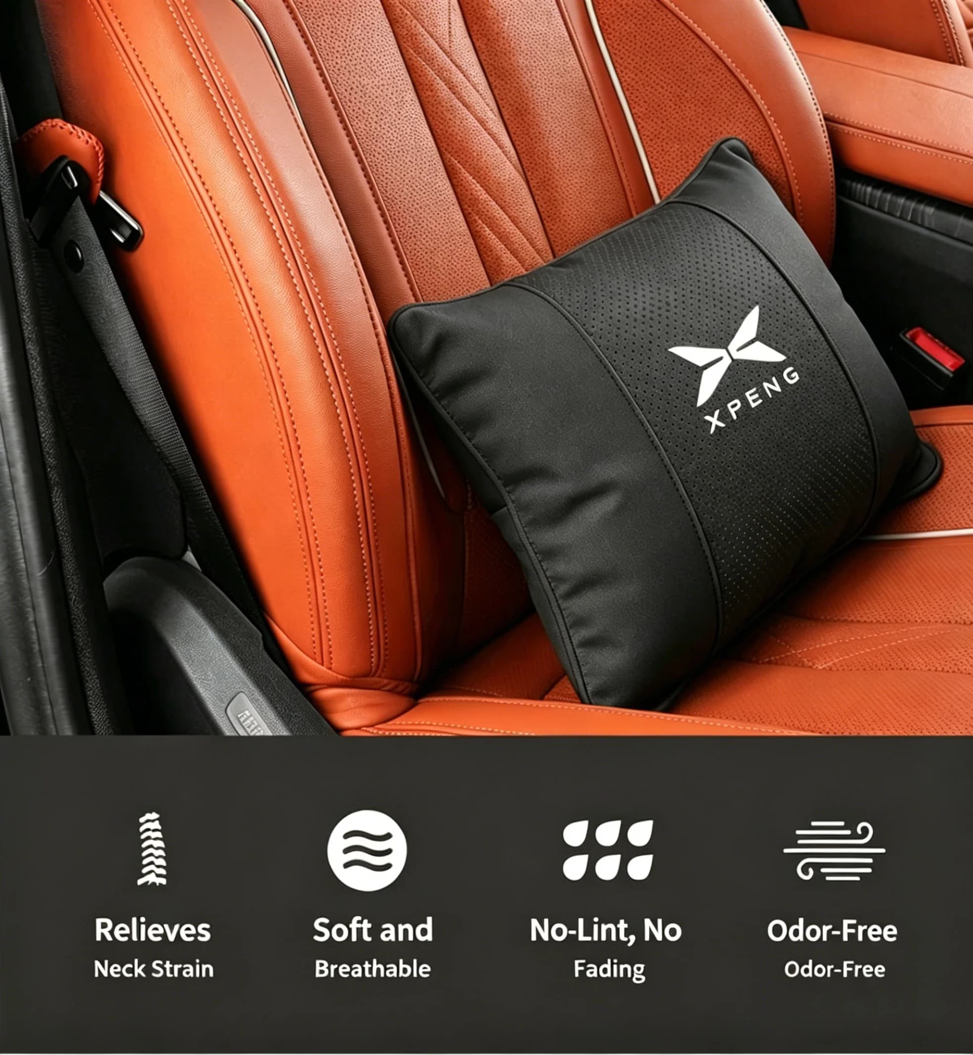 Cuscino di Supporto per Poggiatesta e Lombare per Auto Xpeng, Morbido e Traspirante, Accessori Ergonomici per Interni Auto