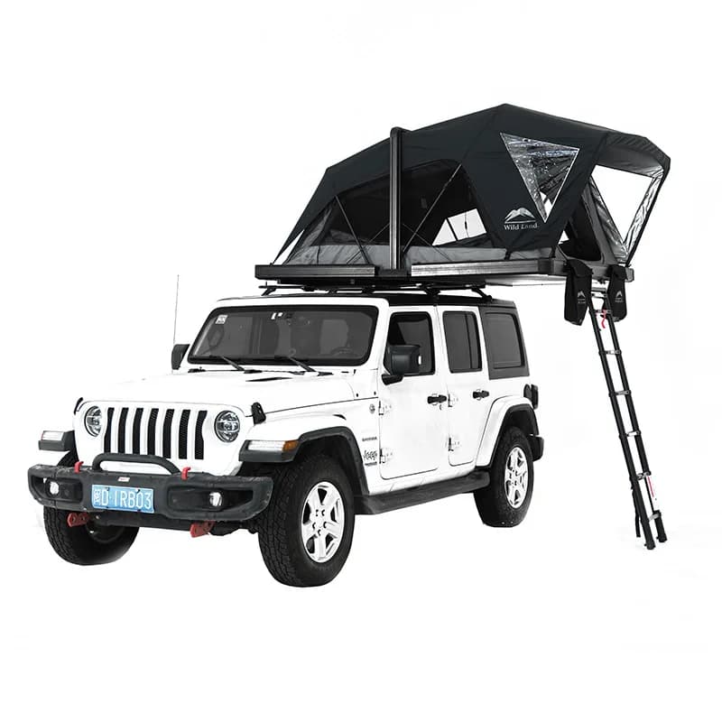 Tenda da tetto rigida impermeabile aerodinamica premium per auto con tenda da tetto pieghevole dal design compatto resistente ai raggi UV per strada da campeggio all'aperto