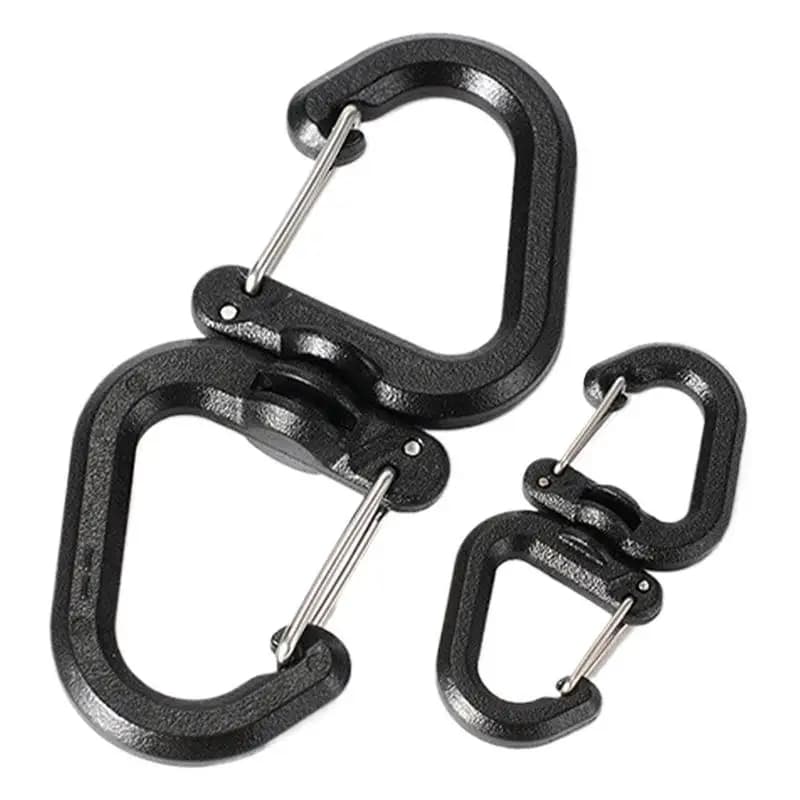 Girevoli da 360 gradi Moschettone Doppi clip girevoli Zaini Moschettone Gancio a catena portatile S Ganci di bloccaggio per zaino per il campeggio