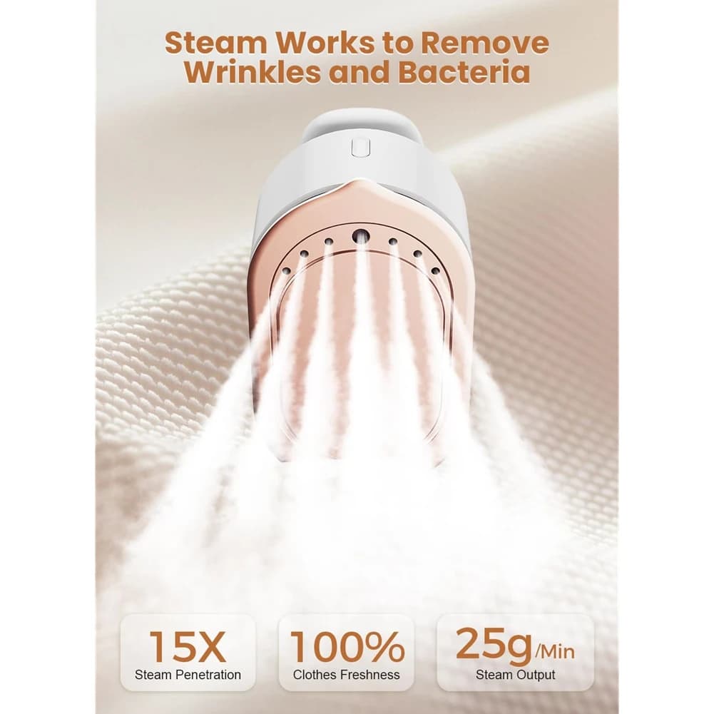 B01C-Sterilizzatore per tessuti, stiratore a vapore per vestiti, macchina da stiro portatile 2 in 1, ferro da stiro a vapore leggero con riscaldamento rapido in 15 secondi Eu P