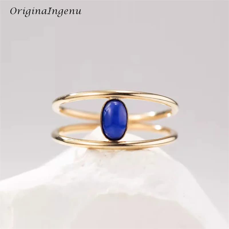 14K gold-filled lapis lazuli ring handmade custom jewellery minimalist jewellery resistant to women's ring Boho