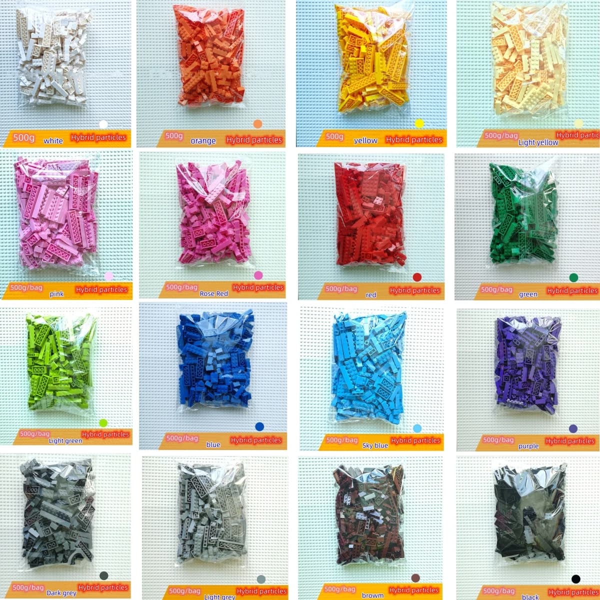 Compatibile con LEGO, blocchi sfusi, statuette regalo, 500g, circa 350 pezzi, 20 stili, regalo per la festa dei bambini, giocattoli creativi educativi fai da te