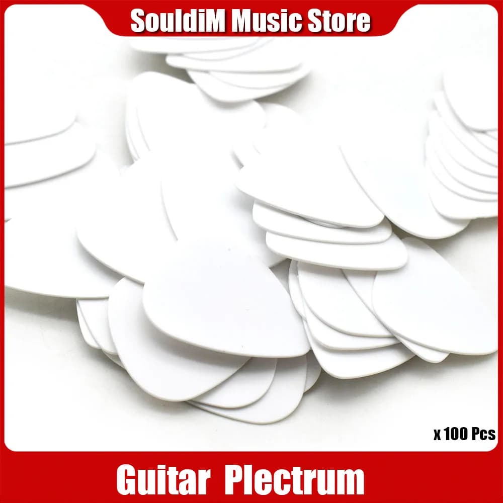 100 pz Plettri per Chitarra ABS Acustica Elettrica Ukulele Plettro per Chitarra 0.46mm 0.71mm 0.58mm 1.2MM Standard Mediatore Parti di Chitarra