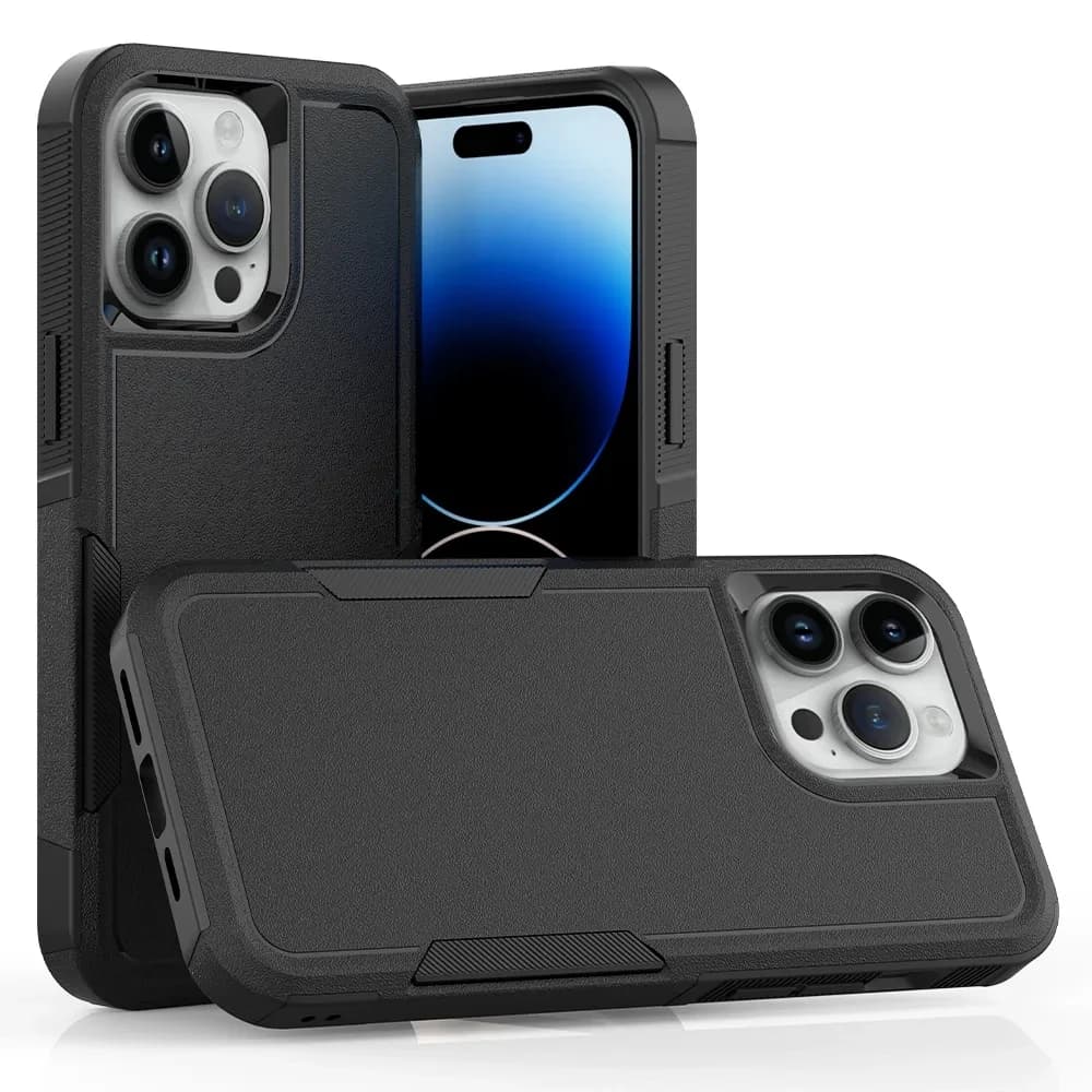Armor Shockproof Phone Case For iPhone 16E 17E 11 12 13 14 15 16 17 Pro Max XS XR X XSMAX Air TPU Bumper Hard Plastic Back Cover