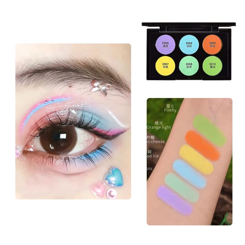 De'LANCI Mix&Match Monochrome Umbrella Palettes, Freely Combined, Opaque Green Orange, Highly Pigmented