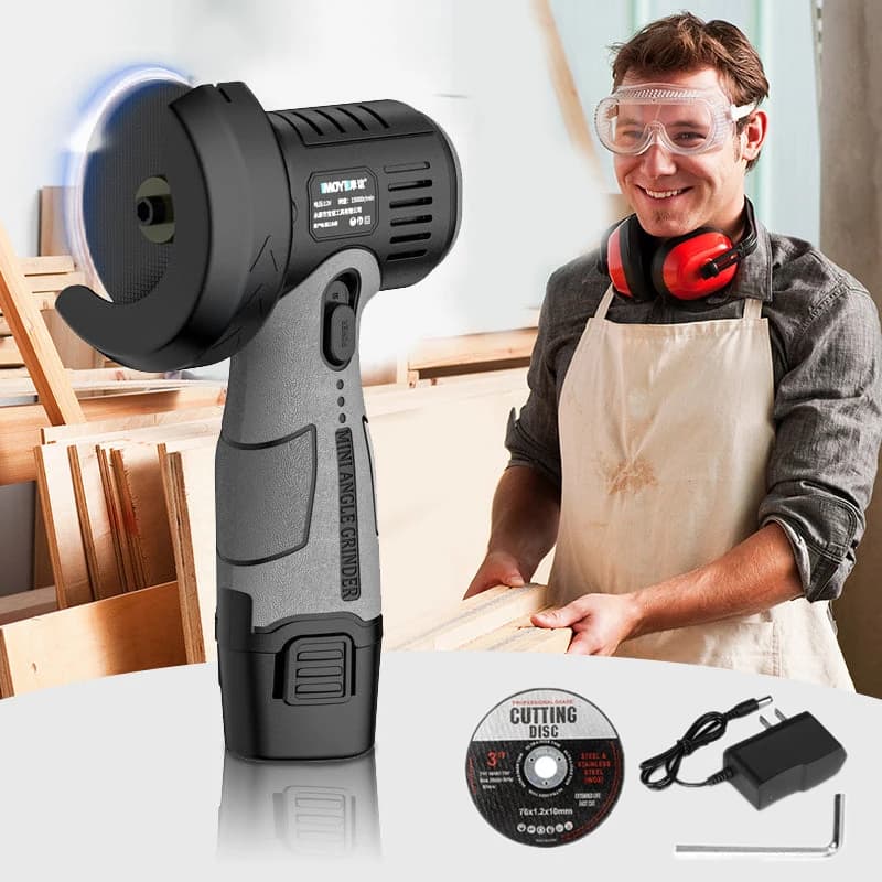 Mini smerigliatrice angolare 12V con disco da taglio 15000 giri/min smerigliatrice angolare elettrica a batteria 400W lucidatrice rettificatrice motore a spazzola
