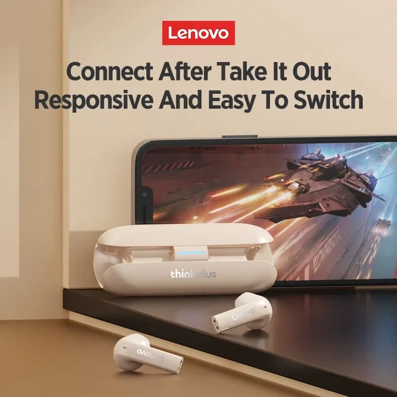 Choice Lenovo TW60 Auricolari Bluetooth True Wireless HiFi Stereo con bassa latenza per musica e gaming, con microfono e lunga durata della batteria