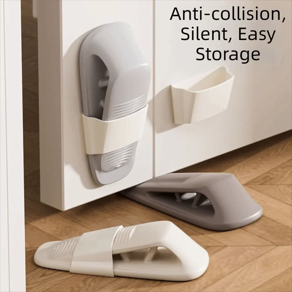 Fermaporta in Silicone Antivento Design Fisso Retrattile Senza Foratura Richiesta Accessori di Sicurezza