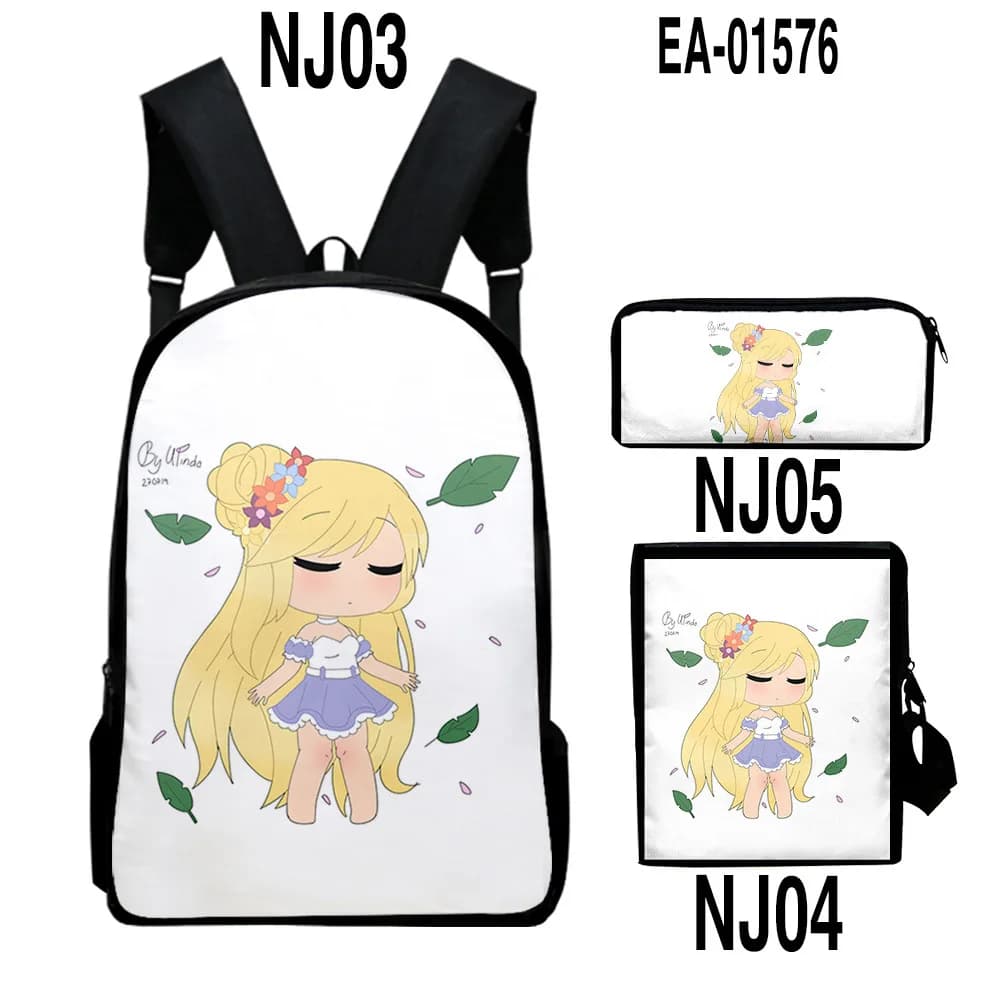 Trendy Popular Peculiar Gacha Life 3D Print 3pcs/Set pupil School Bags Laptop Daypack Backpack Inclined shoulder bag Pencil Case