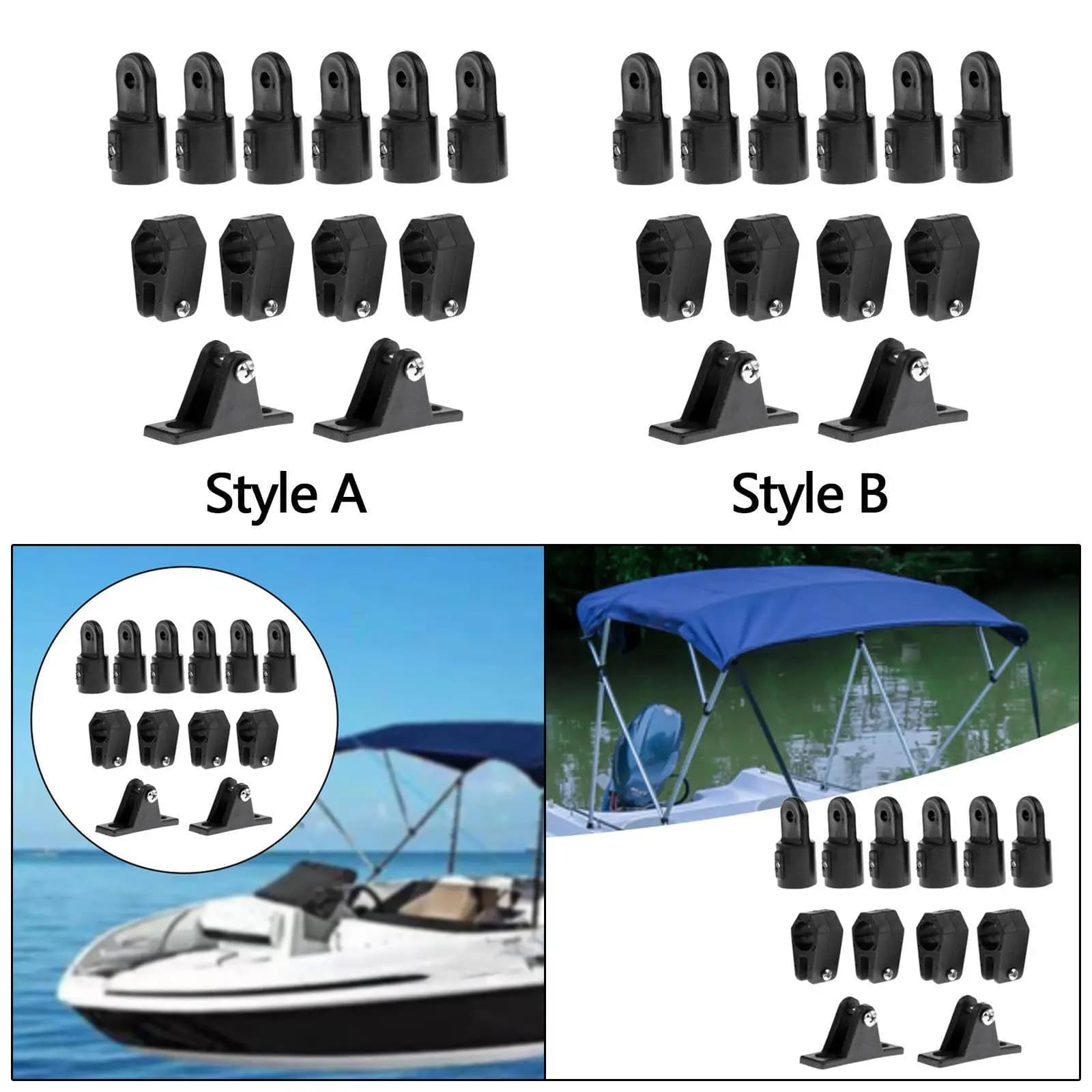Accessori per tendalini nautici: Cerniere per ponte in nylon da 7/8 e 1 pollice, tappi terminali a occhiello, ricambi marini per installazione su yacht