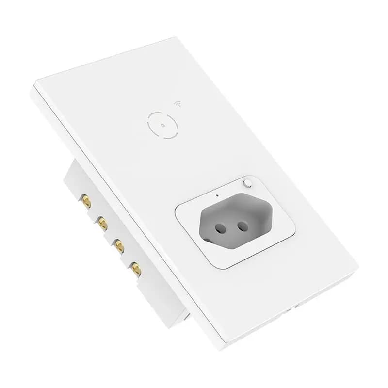 ABUO-Smart Light Switch Tuya Wifi Works With Socket Brazil Smart Home Wall Switch Work Smart Pane Switch And Socket BR Plug