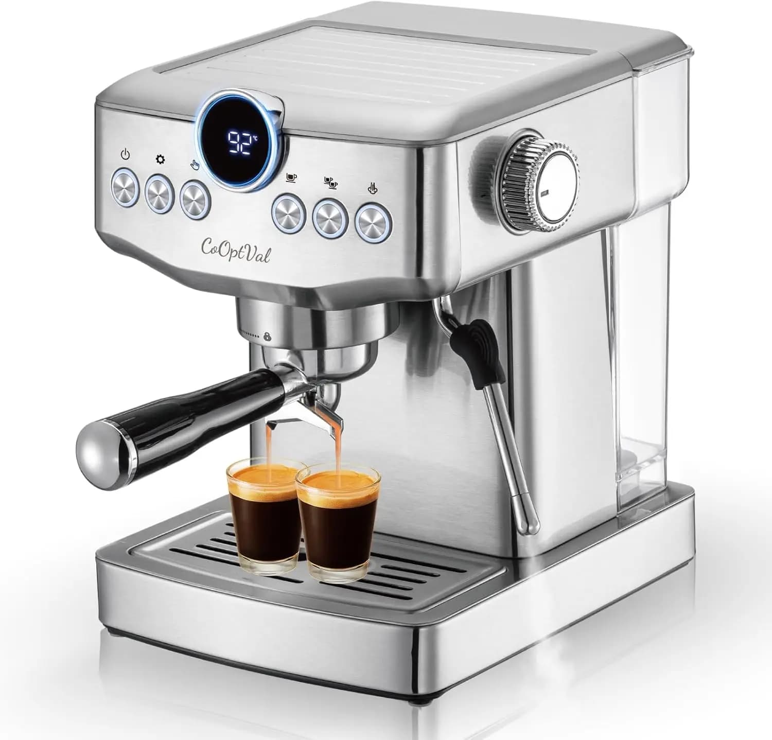 Macchina per Espresso a 20 Bar, Completamente Personalizzabile, con Controllo di Temperatura, Tempo, Volume, Vapore e Lancia Vapore per Montare il Latte