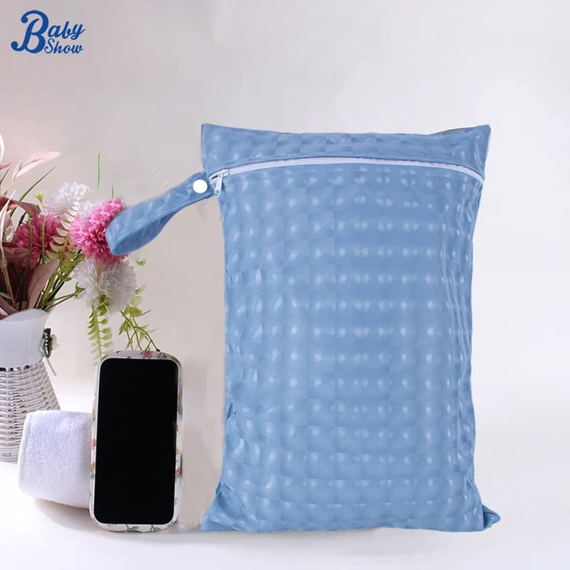 1pc borsa bagnata in tessuto PU facile da pulire lavabile riutilizzabile borsa per il cambio del pannolino trasporta tutta la custodia borsa per mamma multiuso in tinta unita