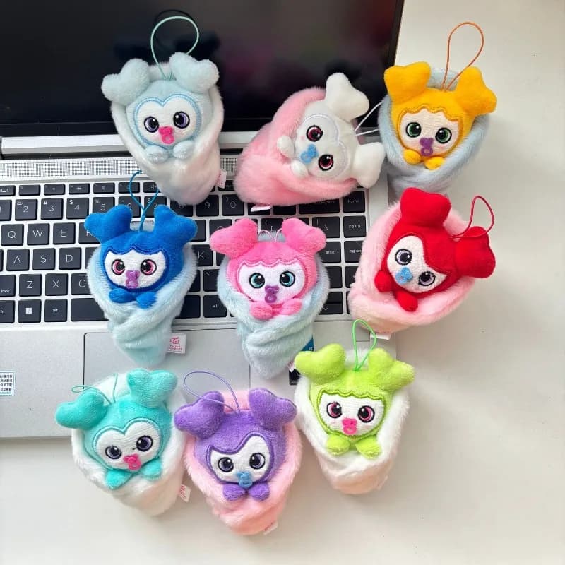 TWICE Cute Mini Pacifier Design Soft Fluffy Plush Keychain Lovely Stuffed Toy Bag Popular Fan Merchandise Decorations for Daily