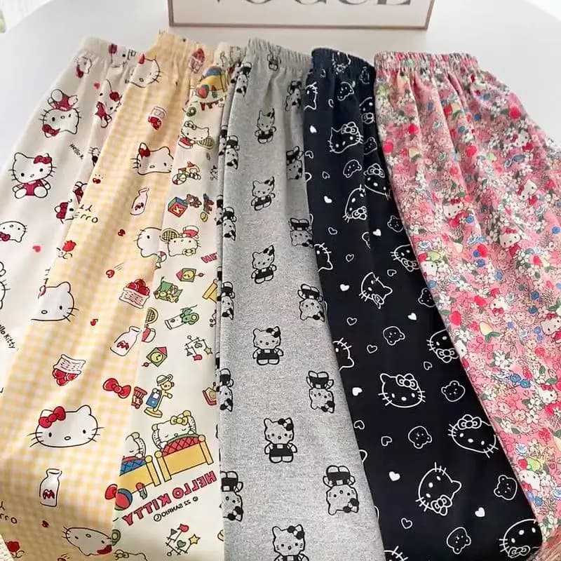 Pantaloni Pigiama Anime Y2K Kawaii Primaverili e Autunnali per Donna, Pantaloni Casual Larghi con Cartoni Animati, Pantaloni alla Moda per Ragazze, Regalo