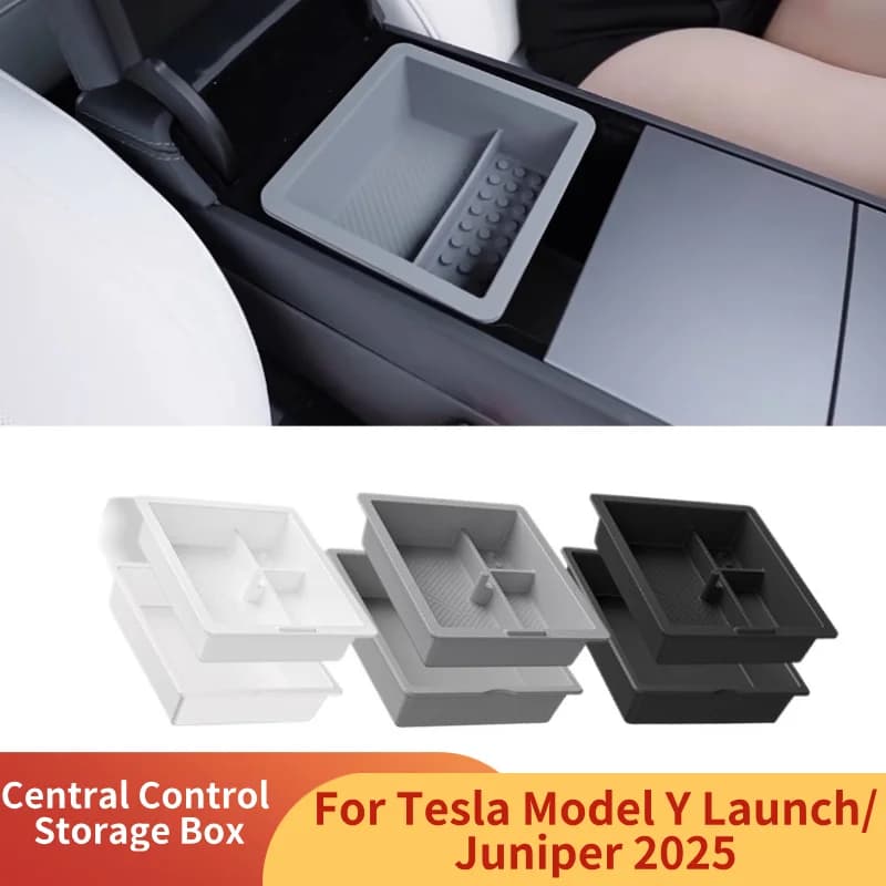 Scatola portaoggetti per controllo centrale per Tesla Model Y Juniper 2025 Scatola bracciolo Porta occhiali Organizer Vassoio Accessori interni per auto