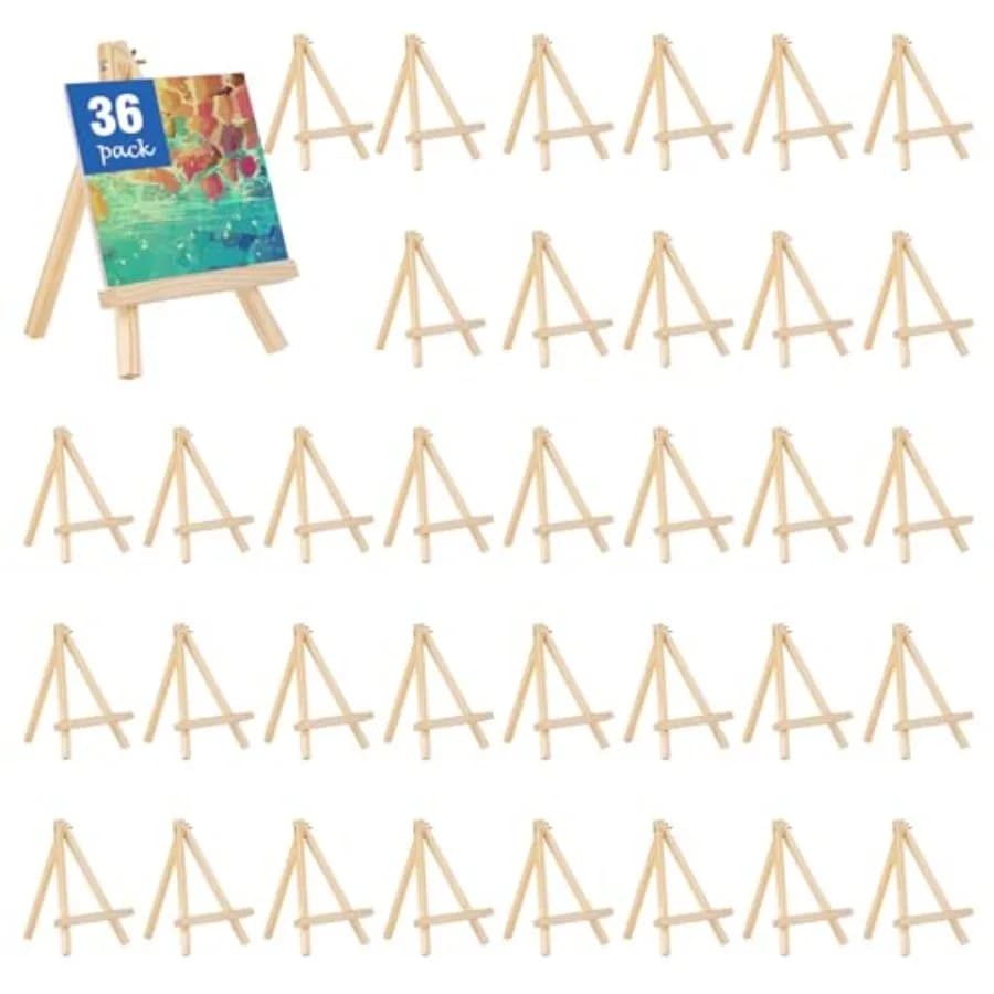Set di 3 Mini Cavalletti in Legno da 10 Pollici, Supporto Portatile per Tele, Foto, Stampe e Insegne