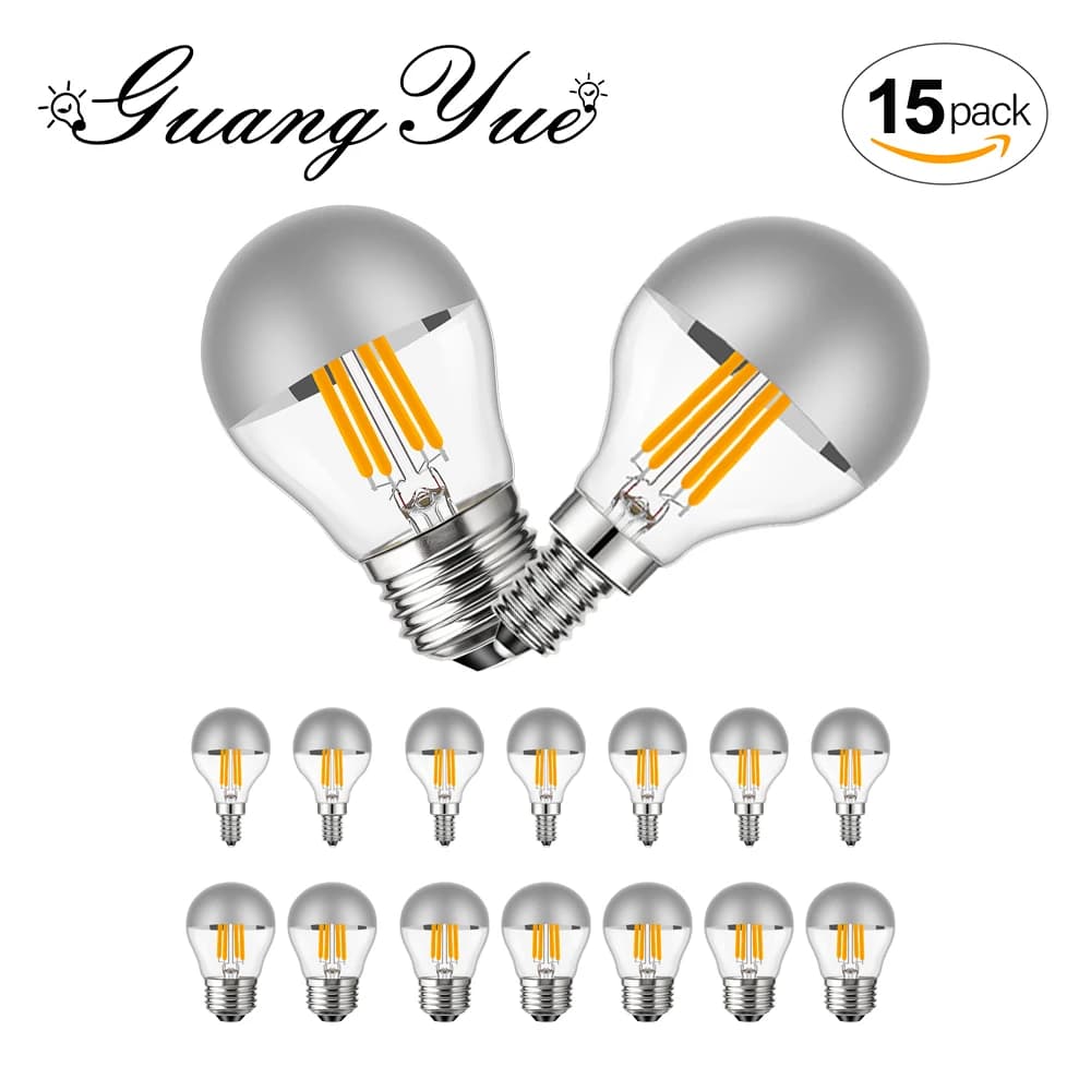 G45 Edison LED Lampadina notturna E12 E14 E26 E27 4W Dimmerabile 110V 220V Globo Top Argento Bianco caldo Lampada a sospensione a specchio Decorazioni per la casa