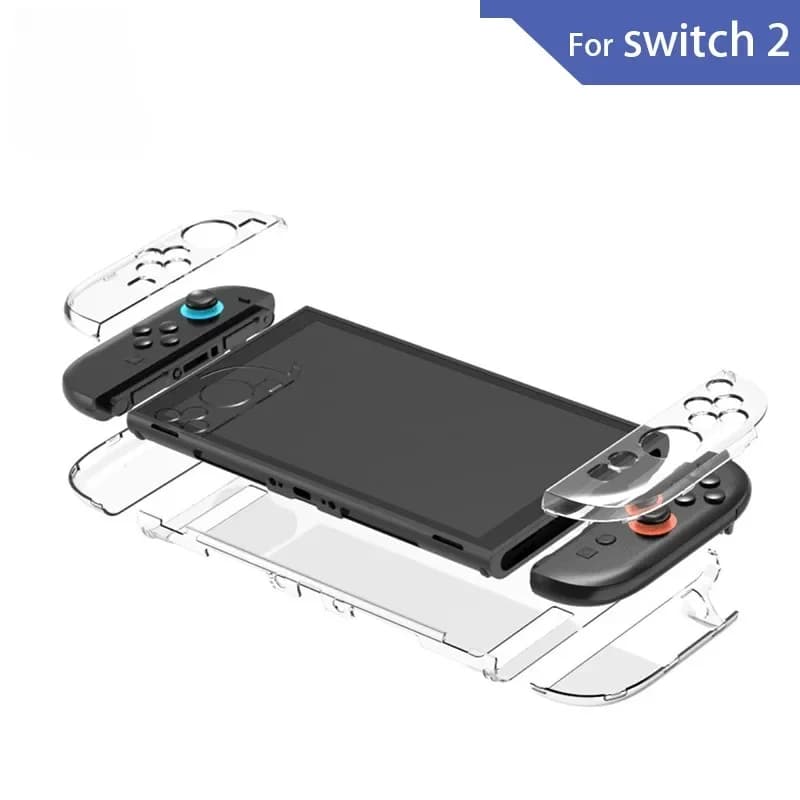 Custodia protettiva trasparente per custodia rigida per PC per console di gioco NS Switch 2 Protezione completa posteriore per accessori Switch