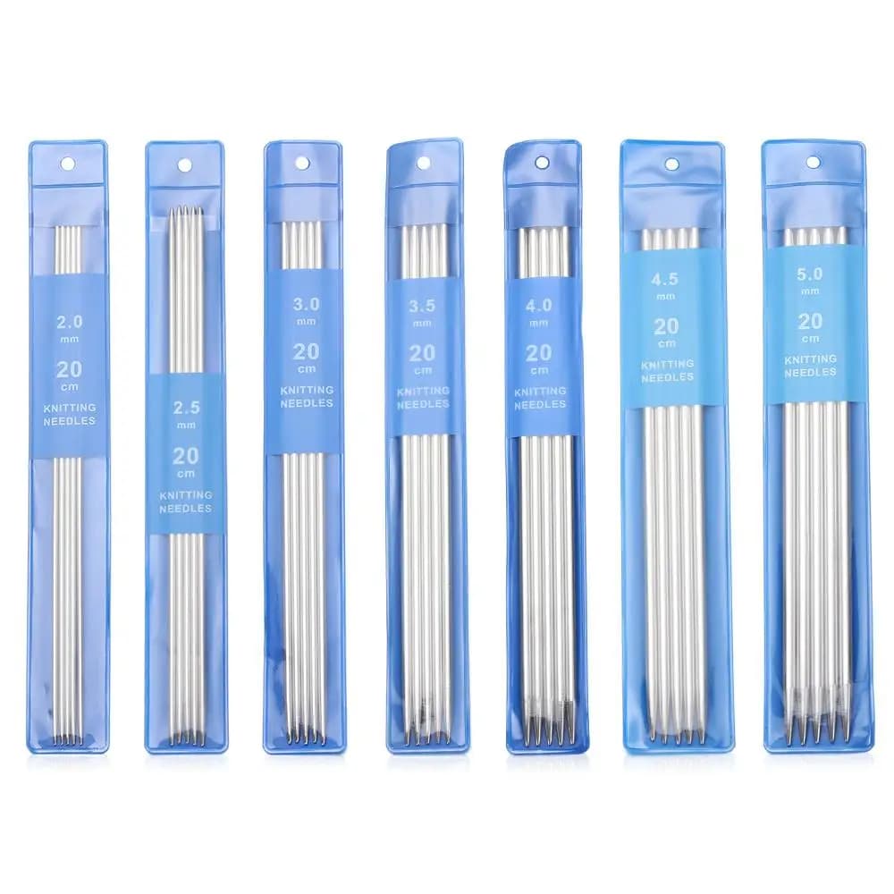5 pezzi ferri da maglia dritti uncinetti in acciaio inossidabile maglione fai da te tessuto strumenti per maglieria dimensioni 2-5mm accessori per cucire