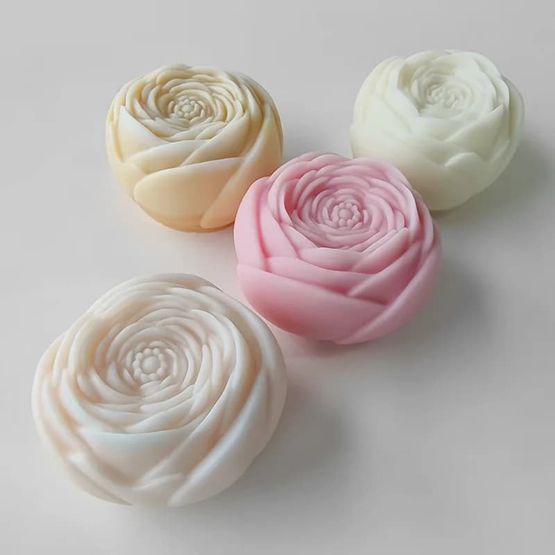 Stampo in silicone fiore 3D candela per aromaterapia fai da te stampo per sapone fatto a mano fiore ghiaccio reticolo mousse torta stampo per cottura al cioccolato