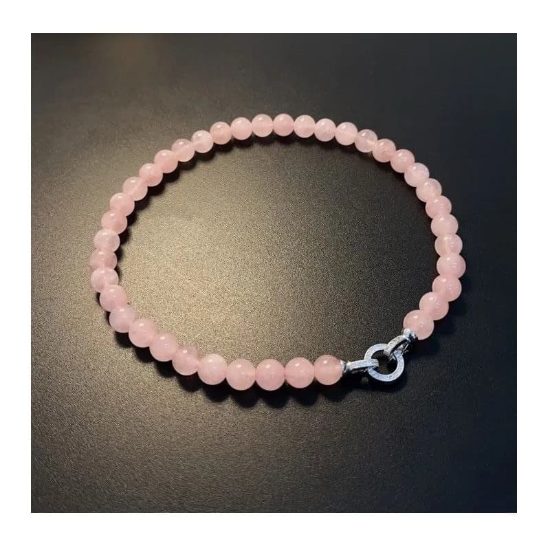 New Guochao Style New Chinese Grapefruit Pink Round Bead Necklace Simple and Versatile Premium Clavicle Chain Necklace Women